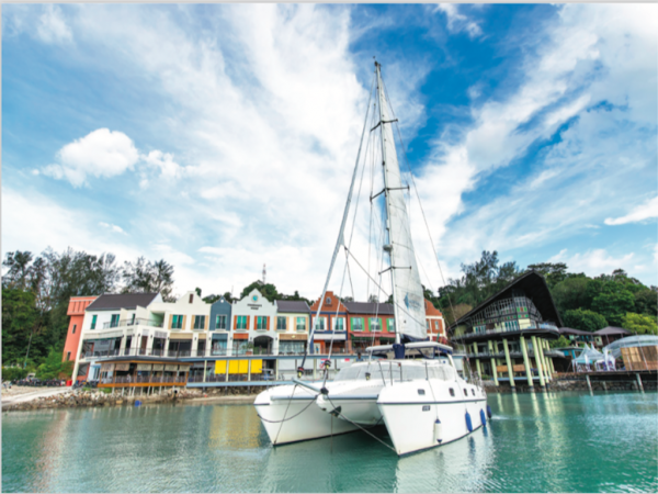 Langkawi premium cruise parked on vibrant turquoise waters